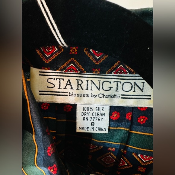 Beautiful Vintage 100% Silk Multicolor Stripe Paisley Floral Print Top Size 8 - Picture 12 of 13